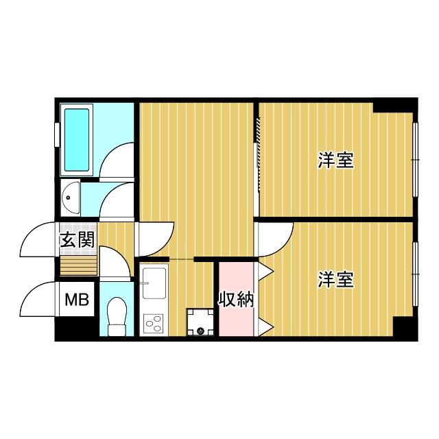エステートモア天神AXIS(2LDK/8階)の間取り写真