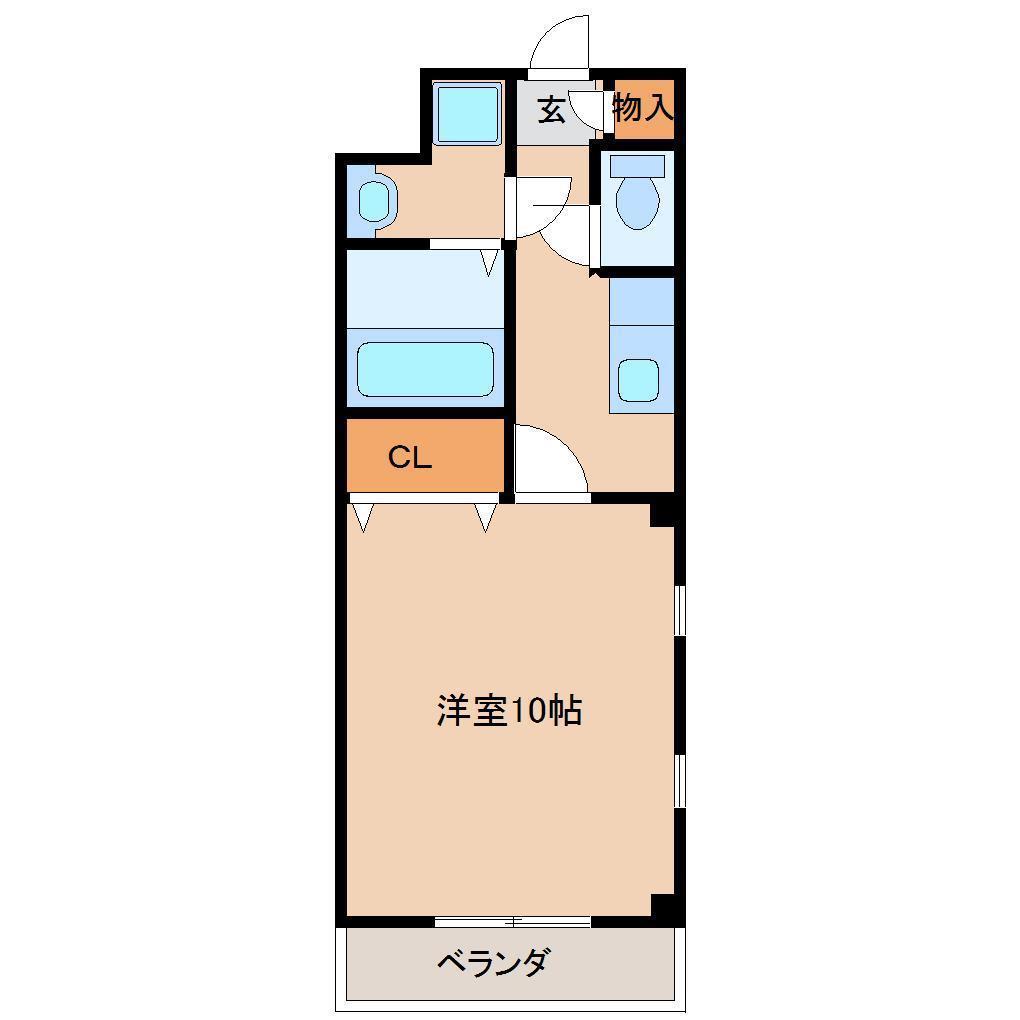 コンフォール蘇我(1K/2階)の間取り写真