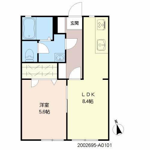 アネックス鍋島A(1LDK/1階)の間取り写真