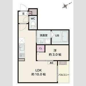 JACK HACHIMANIII(1LDK/3階)の間取り写真