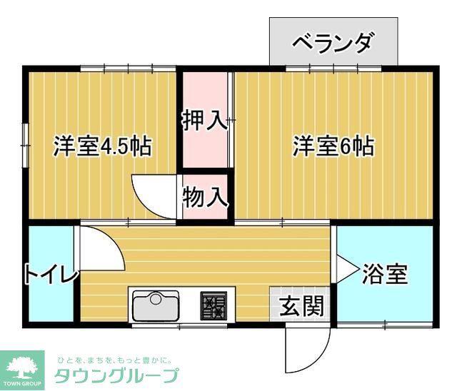 飯塚荘(2K/2階)の間取り写真