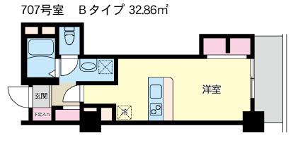 高田馬場ヒルサイドパレス(ワンルーム/7階)の間取り写真