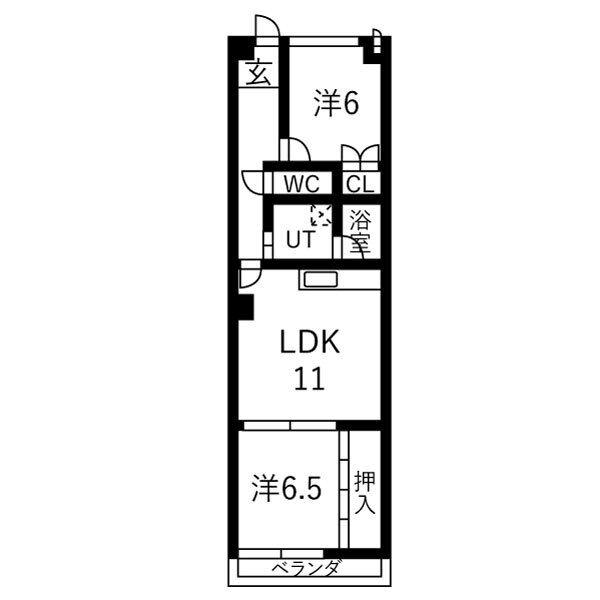 HOUSE松本II(2LDK/2階)の間取り写真