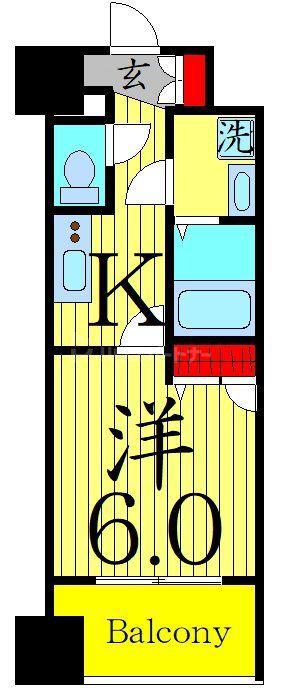 TRIO MARE 蔵前(1K/5階)の間取り写真