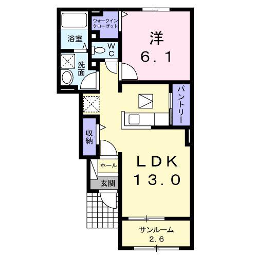 アイリス・S(1LDK/1階)の間取り写真