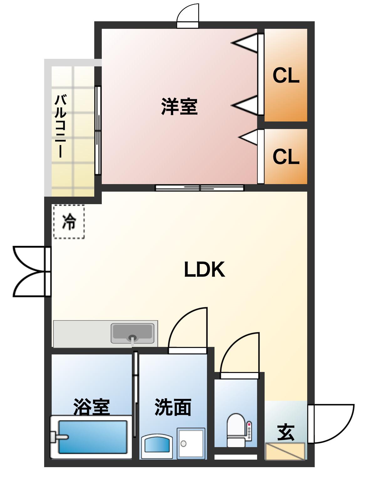 アルファースティ T・H(1LDK/2階)の間取り写真