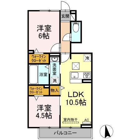スマイルコート(2LDK/1階)の間取り写真