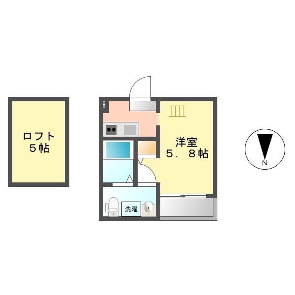 グランスタ(1SK/1階)の間取り写真