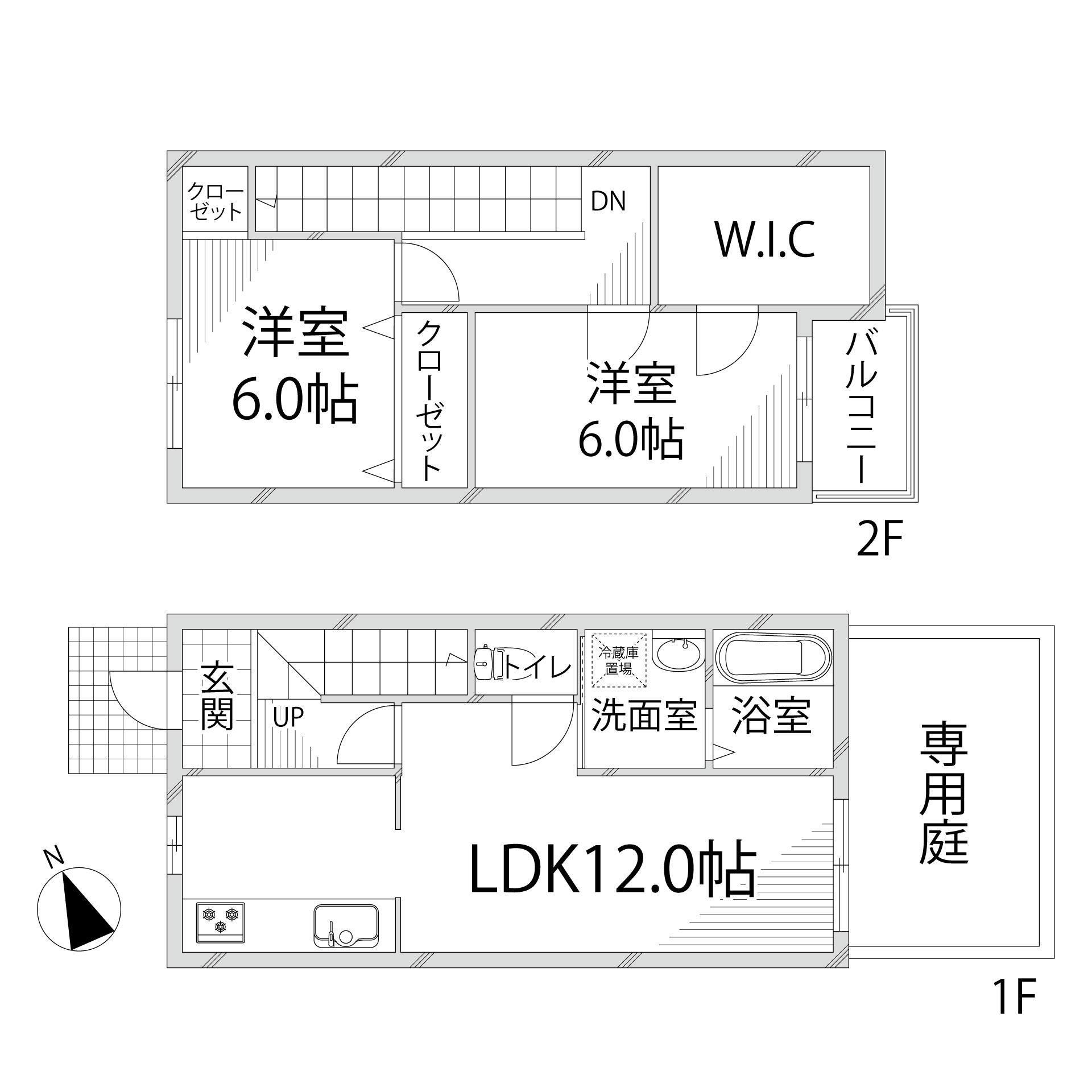 セルジュY(2SLDK/1階)の間取り写真