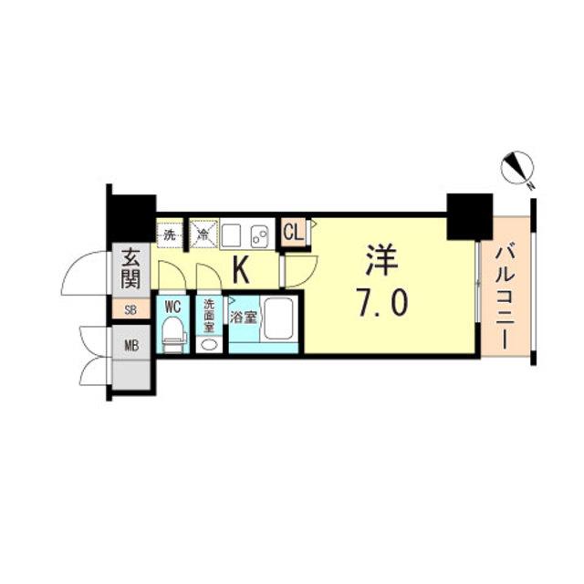 CRESTTAPP神戸湊町NOIR(1K/2階)の間取り写真
