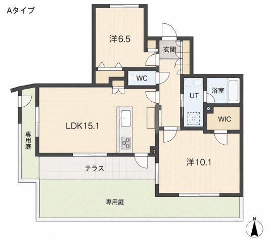 フェンテ住吉本町(2LDK/1階)の間取り写真