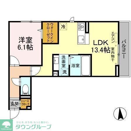 クレールモア(1LDK/2階)の間取り写真
