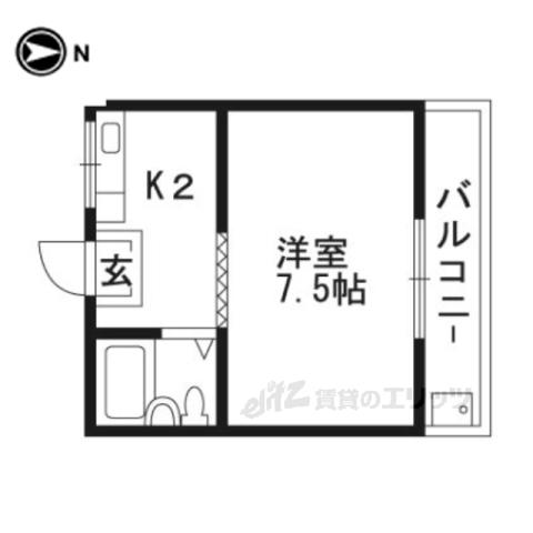 脇坂コーポ(1K/3階)の間取り写真