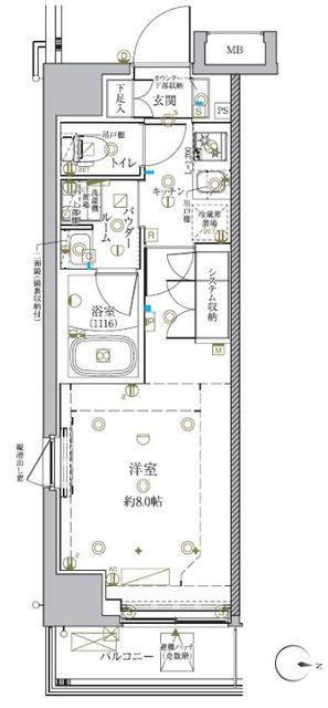 クレイシア新宿中落合(1K/3階)の間取り写真