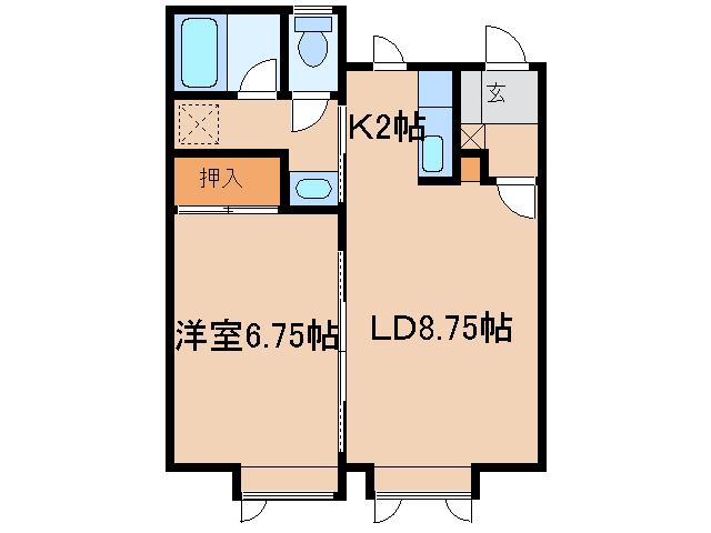 オリーブ21(1LDK/1階)の間取り写真