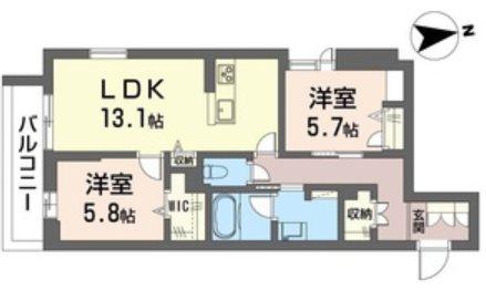 ルチーナ・ヴェルデア(2LDK/3階)の間取り写真