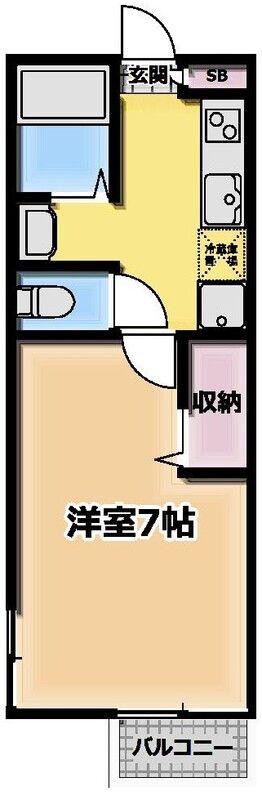 モノロカーレ・ルーチェ(1K/1階)の間取り写真