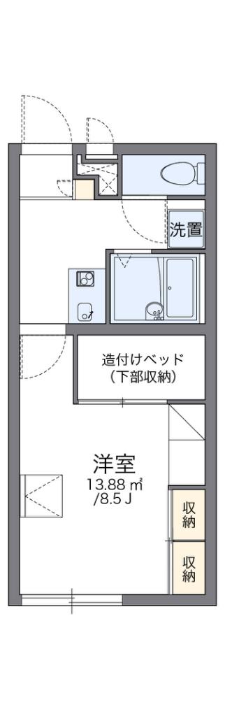 レオパレスR&J(1K/1階)の間取り写真