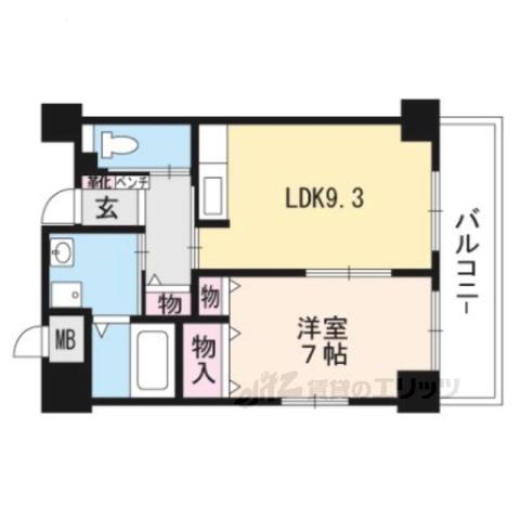 アベニール(1LDK/6階)の間取り写真