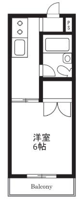 アスカハイム(1K/1階)の間取り写真