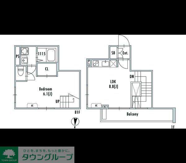 GRANPASEO 阿佐ヶ谷II(1LDK/1階)の間取り写真