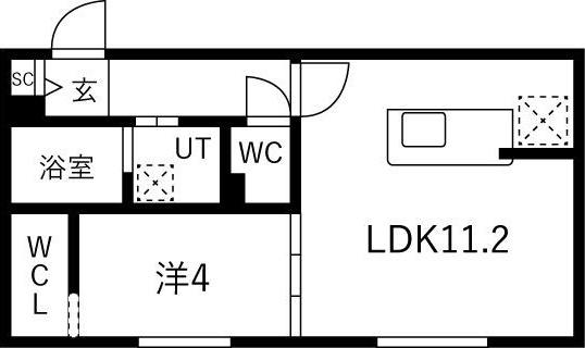 MODA N14(1LDK/2階)の間取り写真