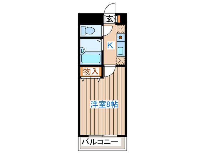 ロイヤルヒルズ片桐(1K/2階)の間取り写真