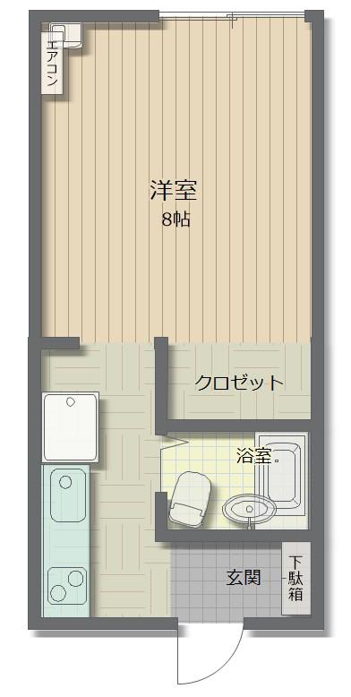 ラビット館(1K/2階)の間取り写真