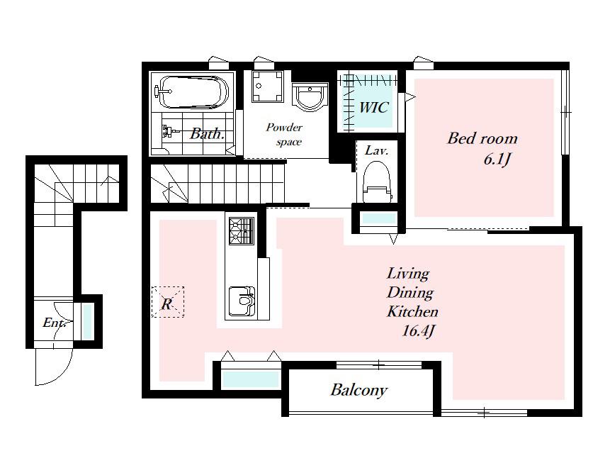 ROSE BOUQUET(1LDK/2階)の間取り写真