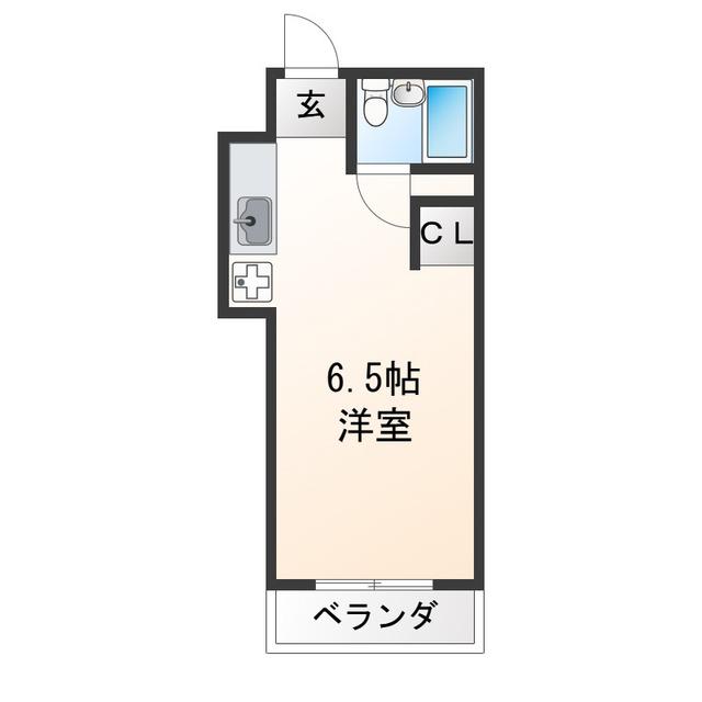 コーポカタヨセ(1K/1階)の間取り写真