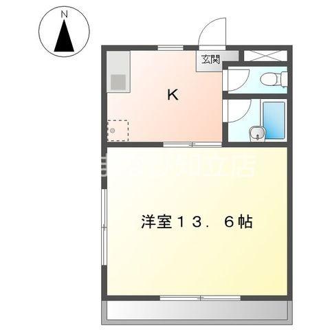 MY LIFE二本木(1K/3階)の間取り写真