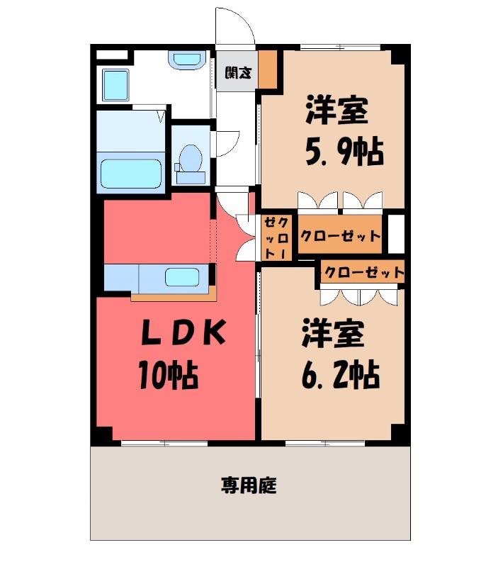 ル プランタン(2LDK/2階)の間取り写真