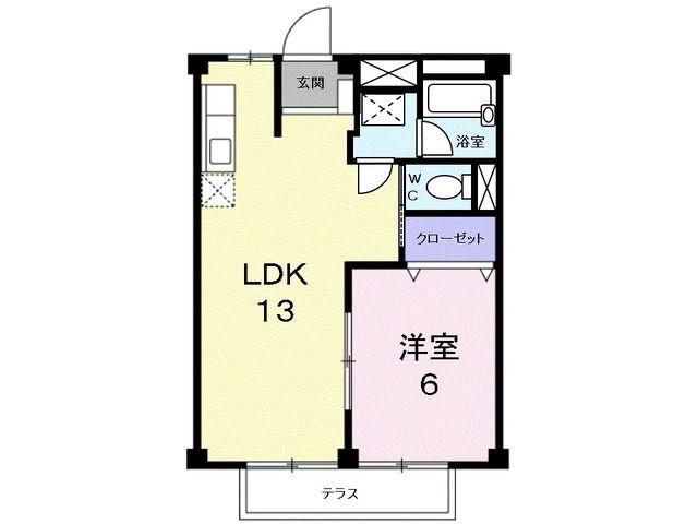 エスポワール造道(1LDK/1階)の間取り写真