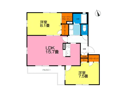 グレースコトブキ(2LDK/3階)の間取り写真