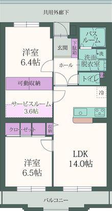 メゾン蒼風台II(1LDK/3階)の間取り写真