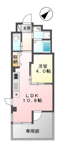ESPOIR(1LDK/1階)の間取り写真