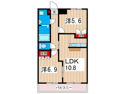 オパール・サン・セリテ(2LDK/2階)の間取り写真