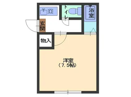 フォルテ1(1K/2階)の間取り写真