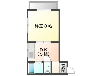 ルネッサンス福石(1DK/3階)の間取り写真