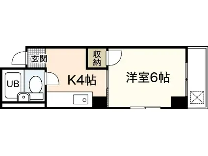 平成ビル(1K/4階)の間取り写真