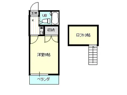 レオパレス北坂戸第3(1K/2階)の間取り写真