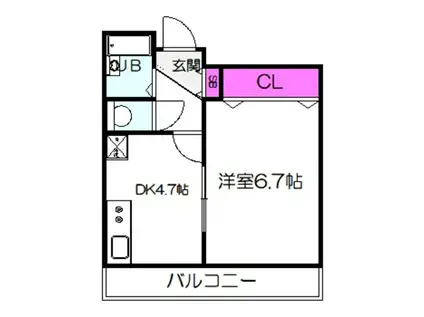 ルネッサンス岡田(1DK/1階)の間取り写真