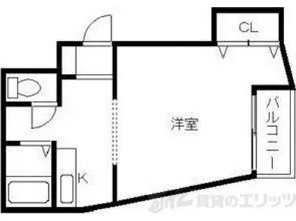 ヴァリエ`91(1K/4階)の間取り写真