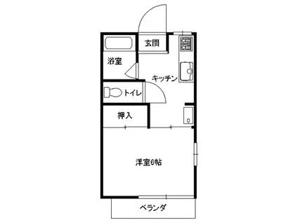 アーバン相生(1K/1階)の間取り写真