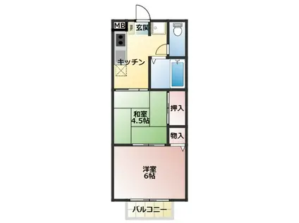 シティハイツ内海II(2K/2階)の間取り写真