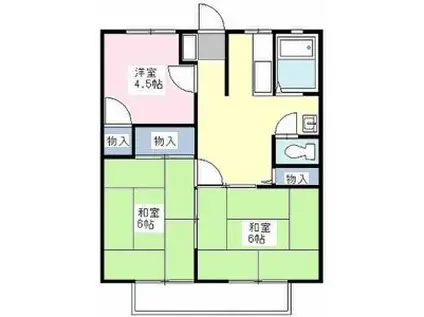 ハイツ・ラ・フォーレ(3DK/1階)の間取り写真