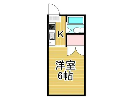 パナハイツカワサキ(1K/2階)の間取り写真