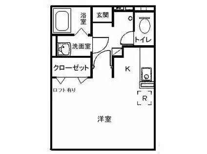 ジュリエットMISAWA(1K/1階)の間取り写真