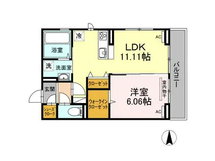 ＪＲ徳島線 鮎喰駅 徒歩8分 3階建 築4年(1LDK/1階)の間取り写真