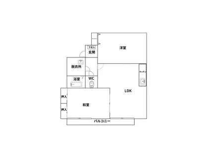 パークヒルイガワE棟(2LDK/1階)の間取り写真